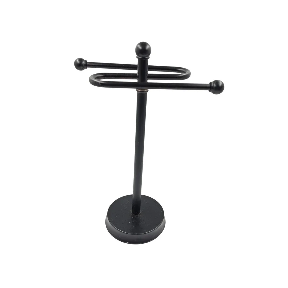LG Sourcing Matte Black Metal S-Curve Countertop Hand Towel Holder 161316